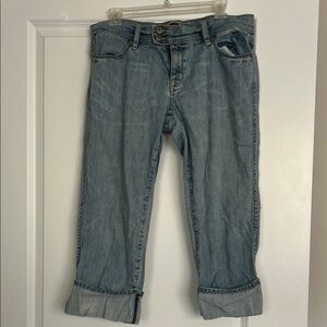 Casual Light Blue Jean capri